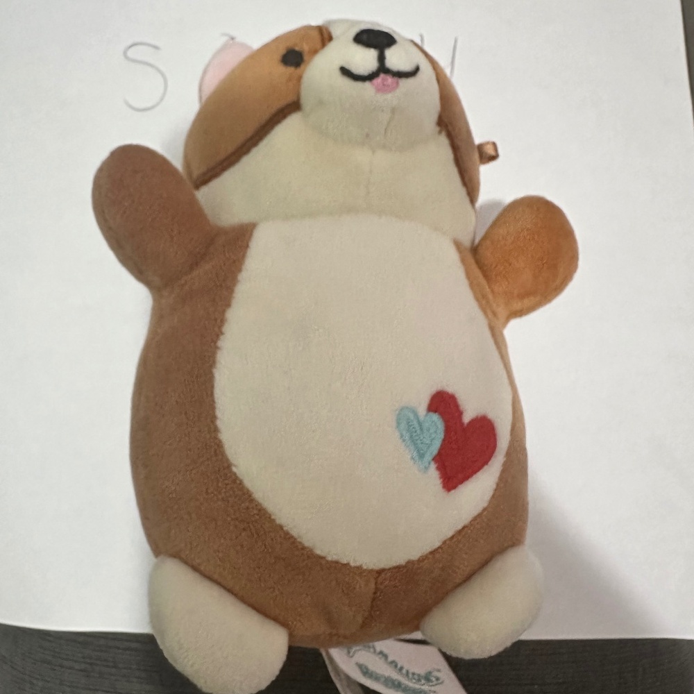 HTF Rare Reginald the cute dog corgi valentines 5” hugmee squishmallows